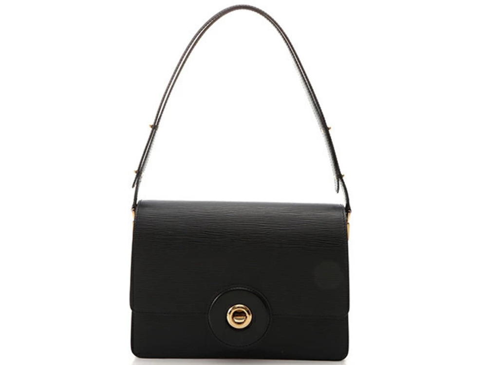 LOUIS VUITTON Shoulder Bag Run Epi Noir Black